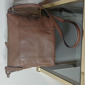 Fossil vintage brown leather crossbody bag